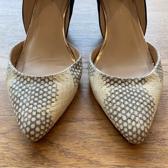 Loeffler Randall | 'Rae D'Orsay' Snakeskin & Suede Wedge Heels size 9.5 - Picture 5 of 10